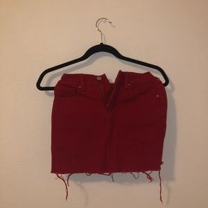 Pacsun Red Jean Miniskirt